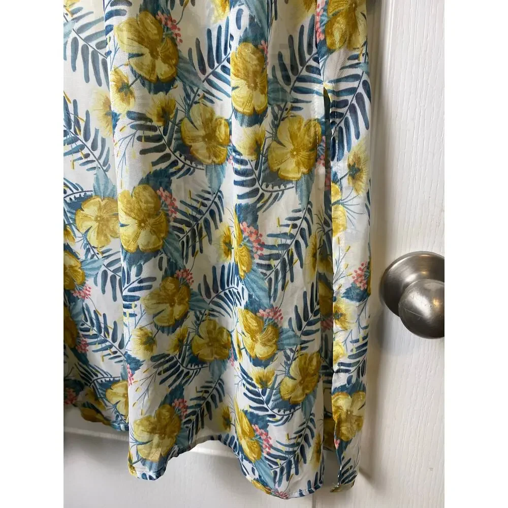 Grace & Emma Budding Romance Floral Short Sleeve Open Kimono Size M/L